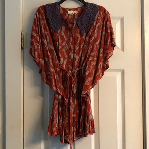 Bohemian rust color dress